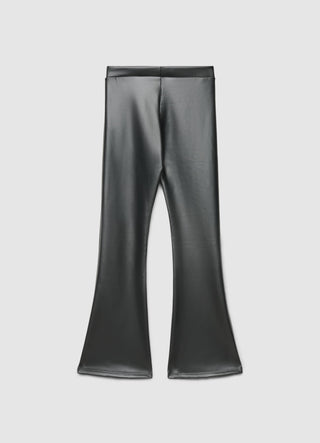 Leather-effect flared leggings