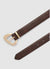 Belt with aged effect golden buckle
