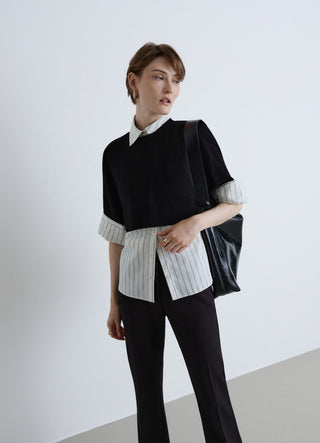 Solid colour oversized cropped top