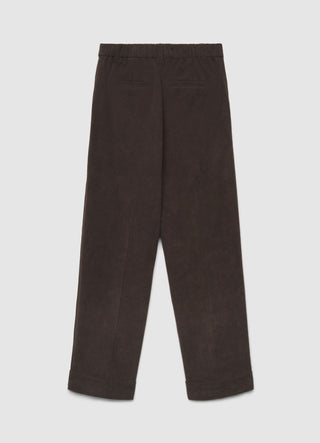Pantaloni dritti in velluto a coste con risvolto