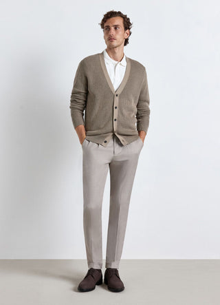 Two-tone cardigan with buttons