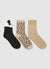 3er-Pack Socken mit Panda- und Animalier-Print