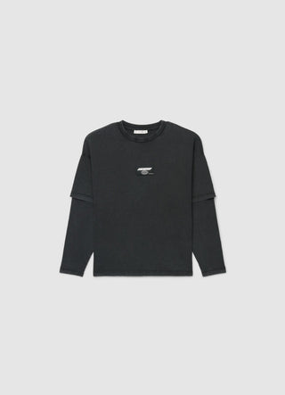 Double-sleeve oversize T-shirt with print
