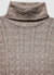 Knitted turtleneck dress with cable knit pattern