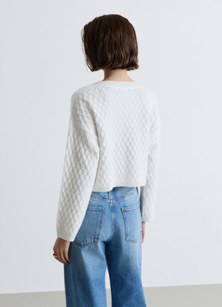Cardigan court en maille avec nœuds