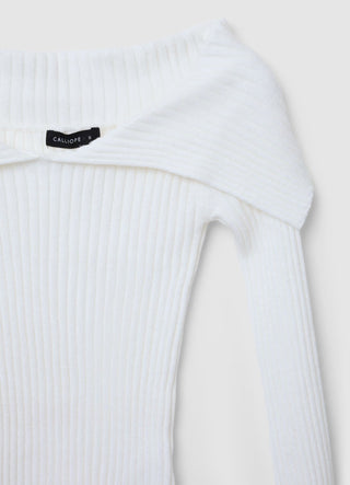 Maglia a coste con spalle scoperte