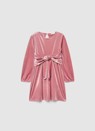 Kleid aus Chenille mit Schleife