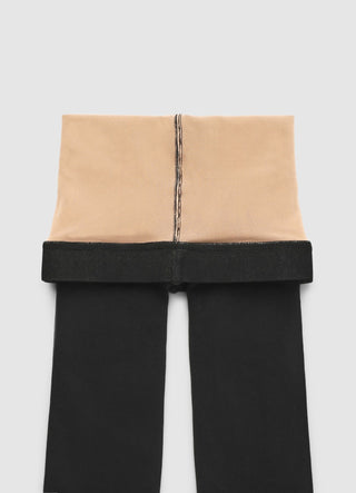 Double-layered plain-colour tights