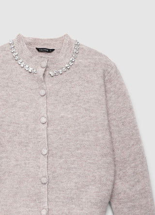Cardigan avec col bijou et boutons