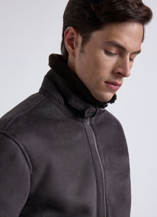 Bomber con collo alto e zip