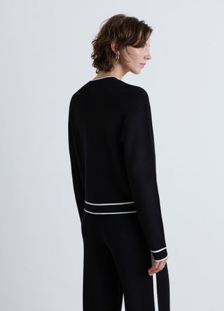 Crew neck jumper with contrast trim