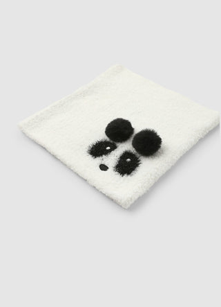 Neck warmer with panda pompom