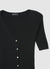 Ribbed T-shirt with V-neck and buttons