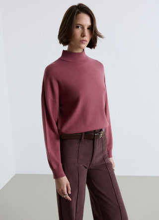 Solid colour Perkins collar jumper