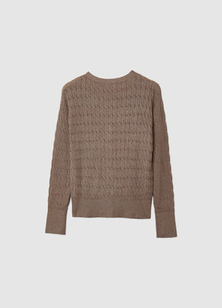 Cardigan in maglia a trecce