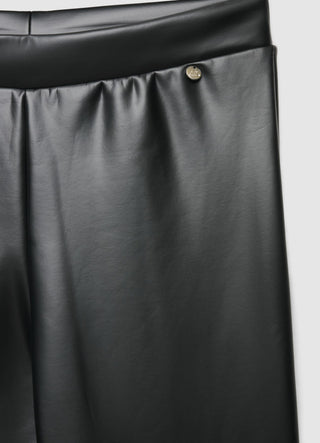 Leather-effect flared leggings