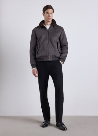 Bomber con collo alto e zip