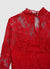 Robe courte en dentelle à col montant