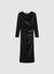 Robe midi drapée en velours côtelé