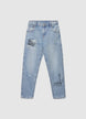 Jeans baggy con scritte e strappi - 8-9