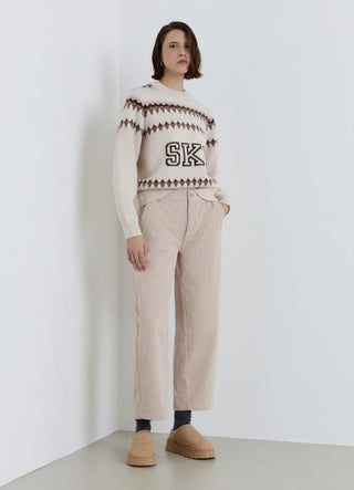 Maglia jacquard con scritta SKI