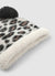 Animal print cap with pompom
