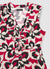 Vestito chemisier stampa fiori con frill e cintura