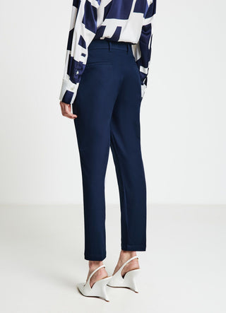 Cigarette trousers in cotton sateen