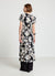 Vestito midi con stampa fiori e scollo a V