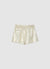 Shorts con finitura laminata e coulisse