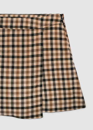 Gonna-pantalone a quadri con pannello
