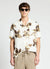 Shirt with floral print, linen blend