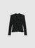 Long-sleeve mesh T-shirt with floral flocking
