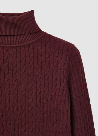 Cable-knit turtleneck jumper
