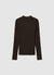 Long-sleeved ribbed T-shirt with a high collar