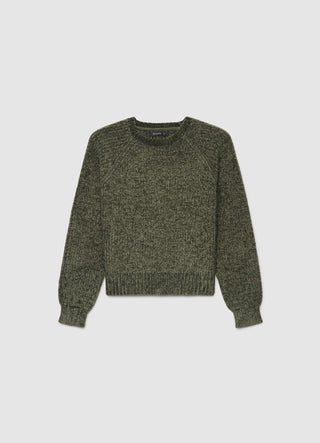 Crew neck jumper with raglan sleeves