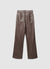 Pantaloni straight effetto pelle con nervature