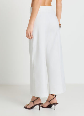 Pantaloni culotte in cotone rasatello