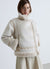 Sheepskin-effect jacket with asymmetrical zip