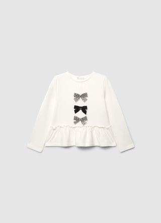 T-shirt avec nœuds appliqués