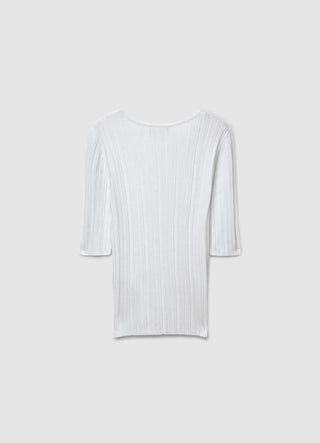 Solid colour ribbed T-shirt