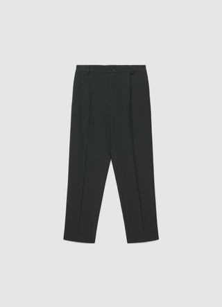 Trousers with pleats and elasticated waistband