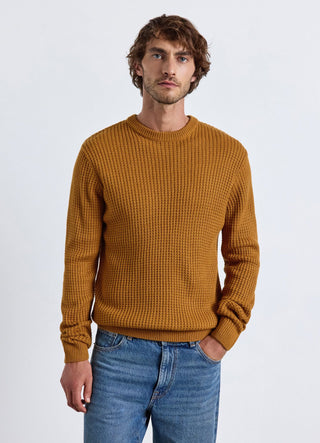 Honeycomb crew neck sweater