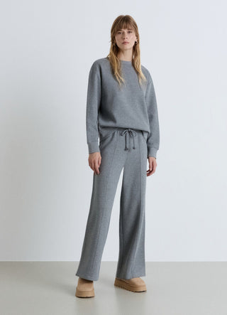 Pantaloni ginnici palazzo con coulisse effetto luccicante