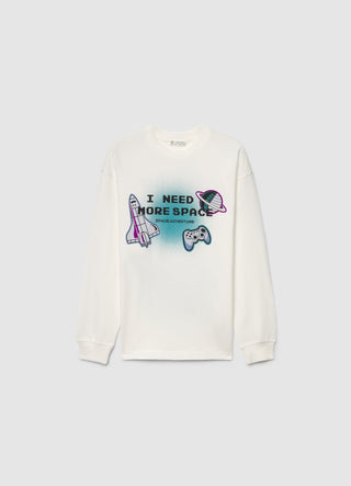 T-shirt over a maniche lunghe con stampa astronauta