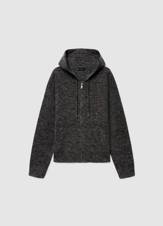 Cardigan con zip e cappuccio