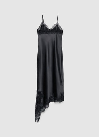 Abito sottoveste asimmetrico con pizzo