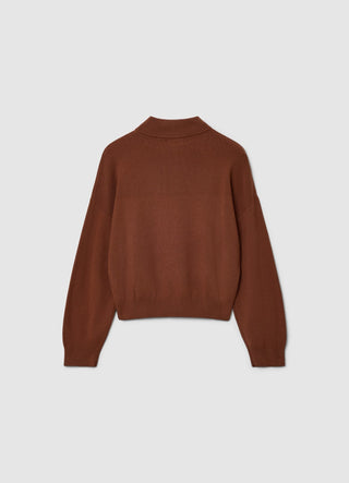 Solid colour Perkins collar jumper