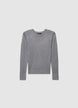 Uni-Farbener Rundhalspullover - S