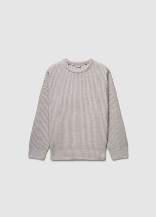 Einfarbiger Boxy-Pullover mit Rundhalsausschnitt
